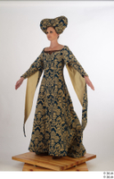  Photos Woman in Historical Dress 2 15th Century a poses blue Gold and dress medieval clothing whole body 0002.jpg